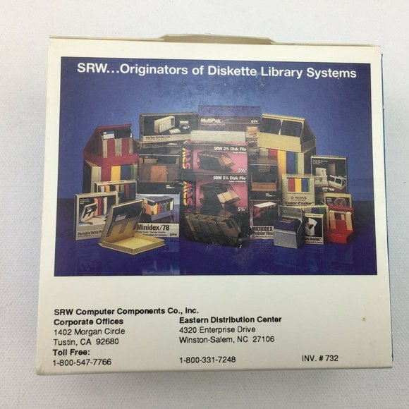 SRW Micro/5 3.5" Disk Diskette ComPak Case Set 3 Blue Plastic Cover Spine Label - Picture 9 of 12
